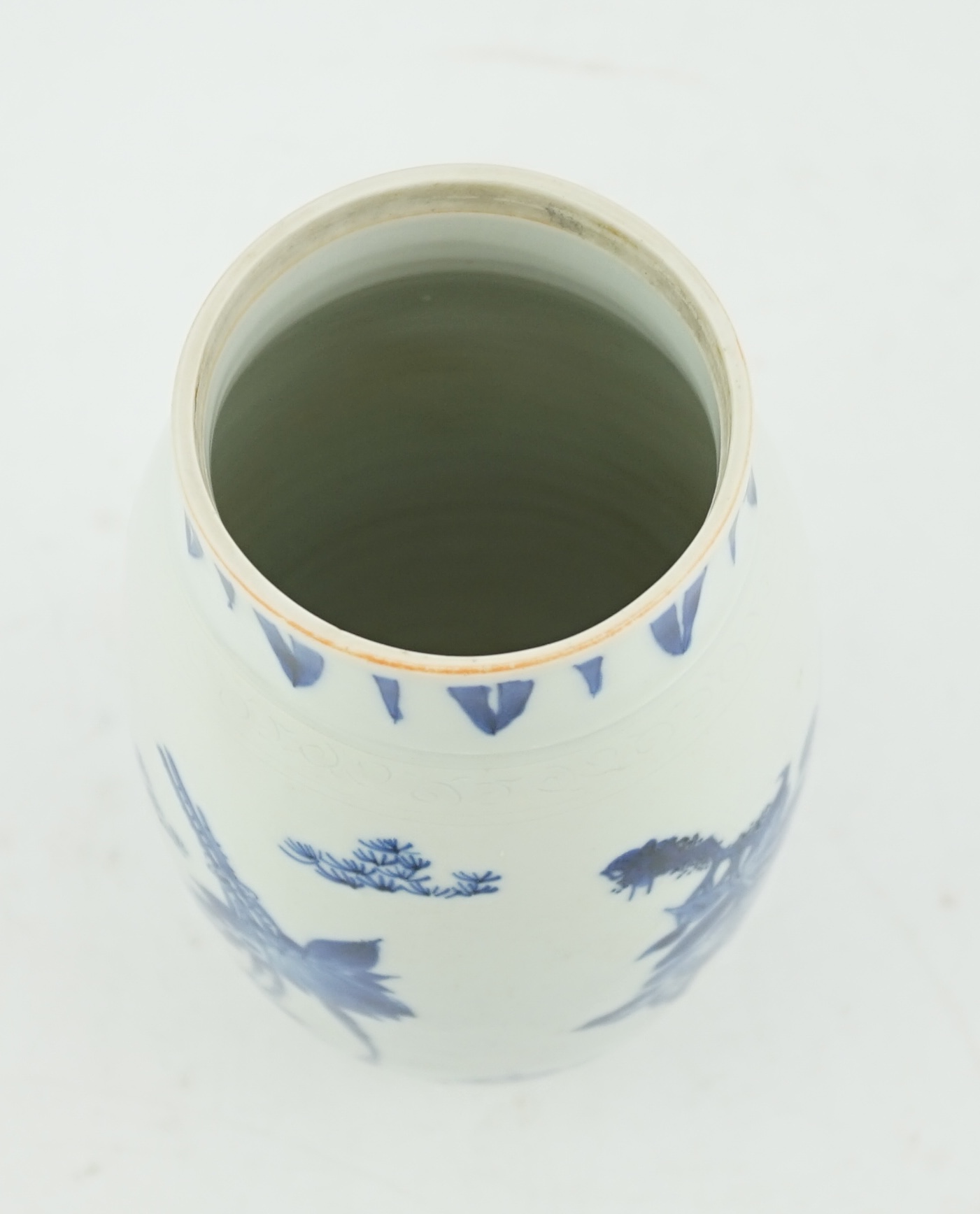 A Chinese Transitional blue and white jar, c.1640